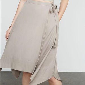 NWT BCBGMAXAZRIA Claire Sueded Faux-Wrap Skirt